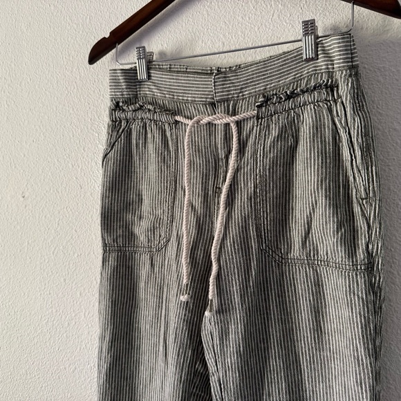 Anthropologie Linen Coastal Cowgirl Pants Striped Relaxed XS Resortwear Tappered - Picture 6 of 16